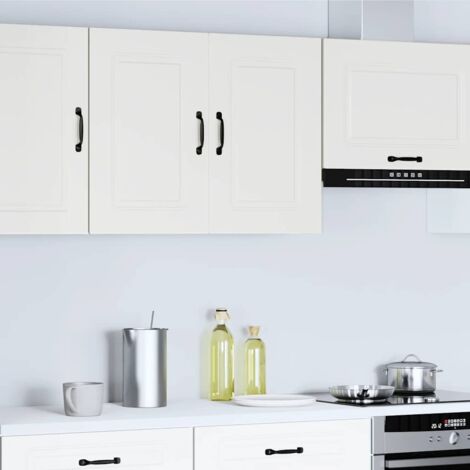 Armoire murale de cuisine Kalmar-Meuble de cuisine murale-Meuble suspendu de rangement blanc bois d'ingénierie 478612