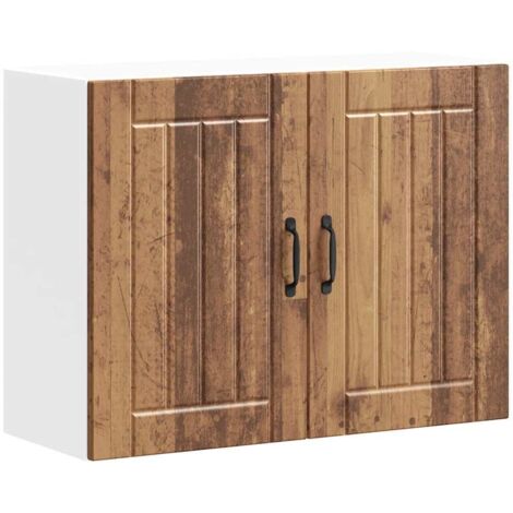 Armoire murale de cuisine Lucca-Meuble de cuisine murale-Meuble suspendu de rangement vieux bois bois ingénierie 550525