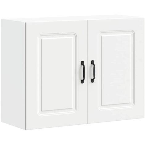 Armoire murale de cuisine  Meuble de cuisine Kalmar blanc bois d'ingénierie