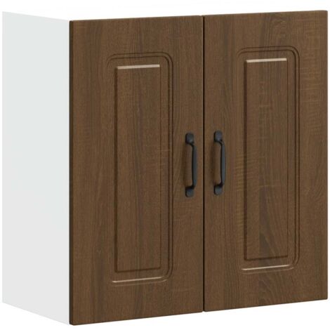 Armoire murale de cuisine  Meuble de cuisine Kalmar chêne marron bois d'ingénierie