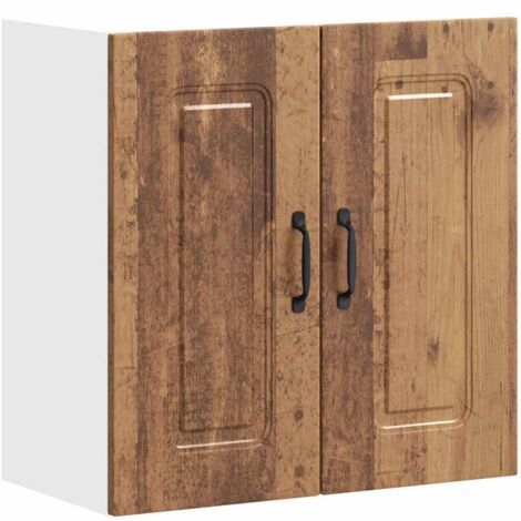 Armoire murale de cuisine  Meuble de cuisine Kalmar vieux bois bois d'ingénierie