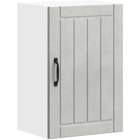 Armoire murale de cuisine  Meuble de cuisine Lucca gris béton bois ingénierie