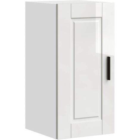 Armoire murale de cuisine  Meuble de cuisine Porto blanc brillant bois ingénierie