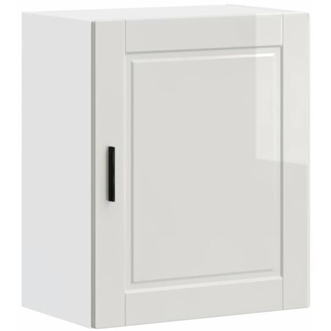 Armoire murale de cuisine  Meuble de cuisine Porto blanc brillant bois ingénierie