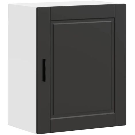 Armoire murale de cuisine  Meuble de cuisine Porto noir bois d'ingénierie
