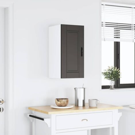 Armoire murale de cuisine  Meuble de cuisine Porto noir bois d'ingénierie