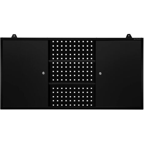 Armoire murale de garage BEN, 1200 x 600 x 200 mm, All Black: noir