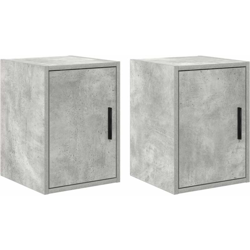 Vidaxl - Armoires murales de garage 2 pcs gris béton bois d'ingénierie