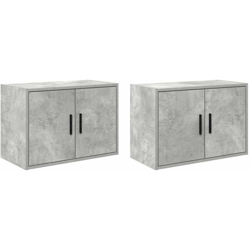 Armoires murales de garage 2 pcs gris béton bois d'ingénierie vidaXL