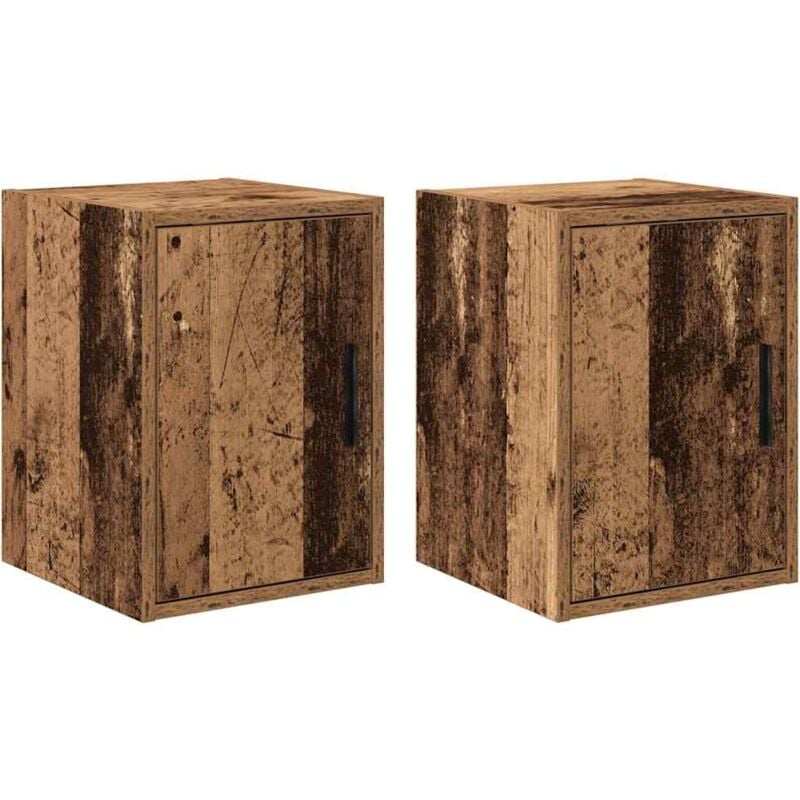 Vidaxl - Armoires murales de garage 2 pcs vieux bois bois d'ingénierie