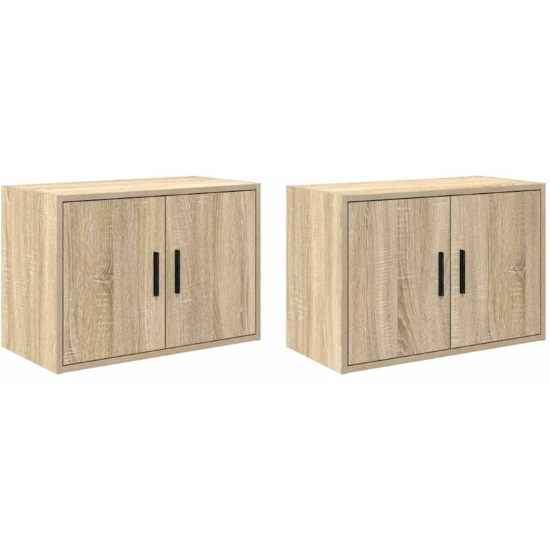 Armoires murales de garage 2 pcs chêne sonoma bois d'ingénierie vidaXL