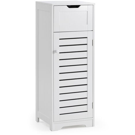 Armoire murale de salle de bain 1 tiroir 2 Étagères 32 x 30 x 87 cm blanc Mondeer