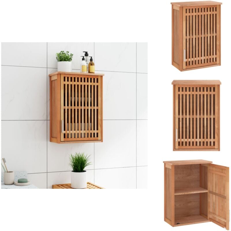 Vidaxl - Armoire murale de salle de bain 42x23x60cm Bois massif de noyer - Armoire Salle De Bain - Meuble Salle De Bain - Rangement Salle De Bain