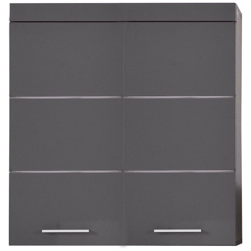 Epikasa - Armoire Murale de Salle de Bain Amanda, Panneau Aggloméré Mélaminé, Gris, 73x77x23 cm