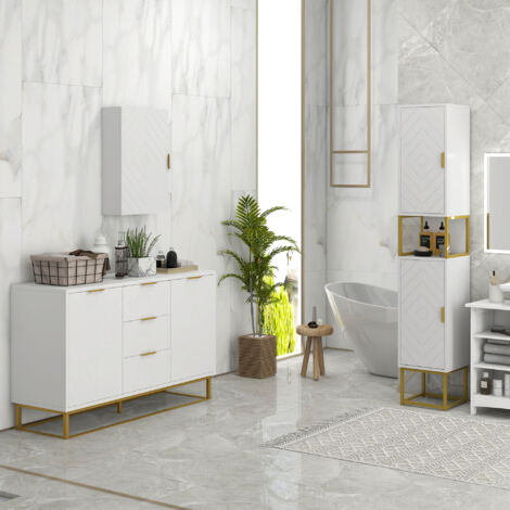 Armoire murale de salle de bain, armoire à pharmacie murale meuble de rangement avec étagère réglable