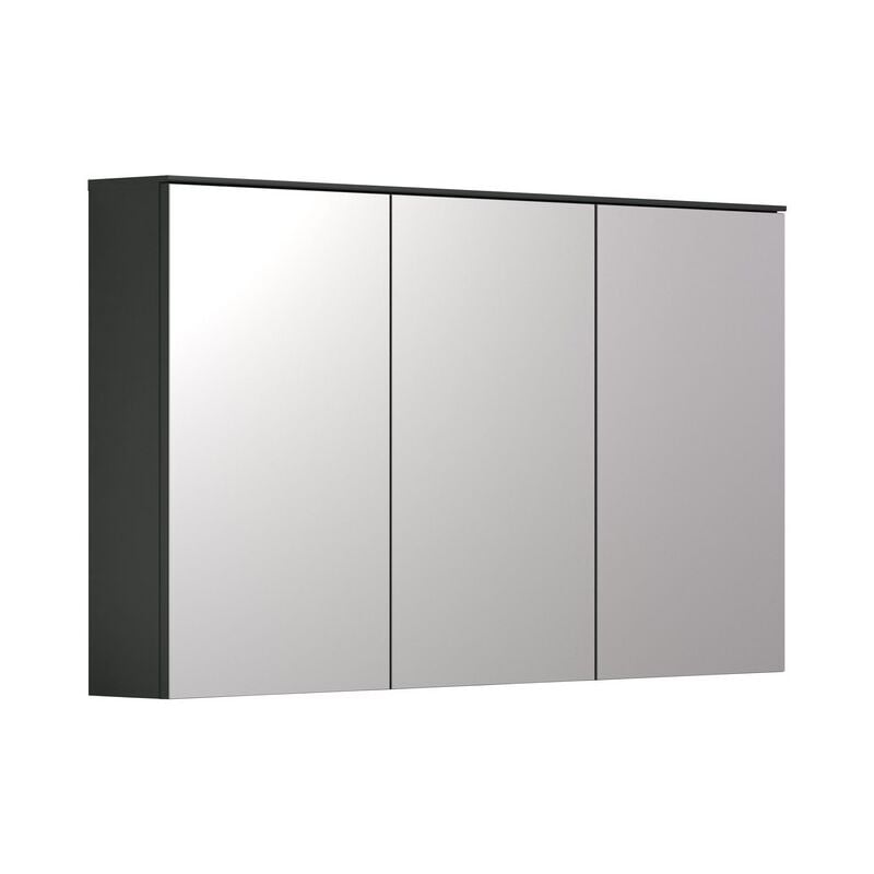 Epikasa - Armoire Murale de Salle de Bain avec Miroir Synnax, Panneau Aggloméré Mélaminé, Verre, Anthracite, 120x70x17 cm