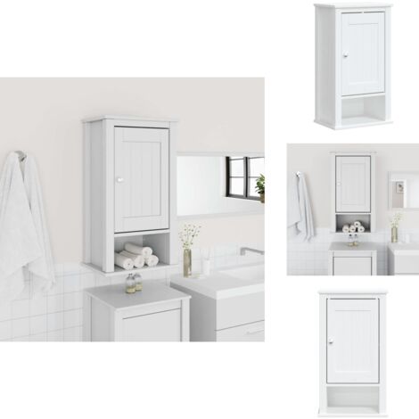 Armoire murale de salle de bain BERG blanc bois de pin massif - Armoire Salle De Bain - Meuble Salle De Bain - Rangement Salle De Bain - Armoire Murale - Meuble Mural