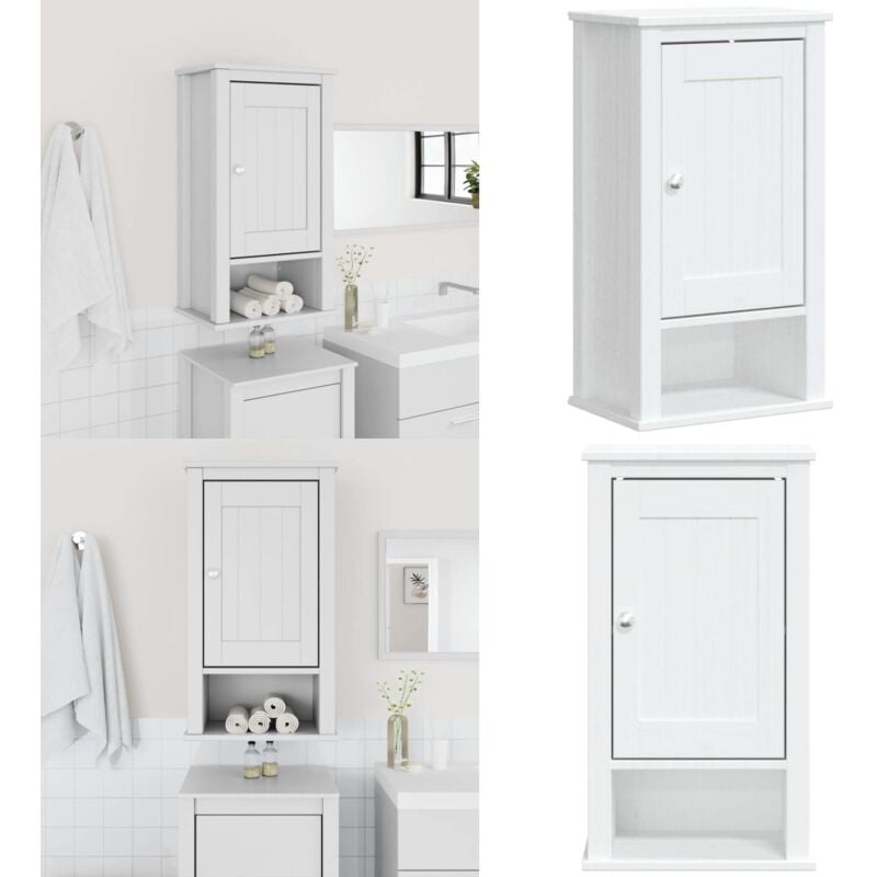 Vidaxl - Armoire murale de salle de bain berg blanc bois de pin massif - Armoire Salle De Bain - Meuble Salle De Bain - Rangement Salle De Bain