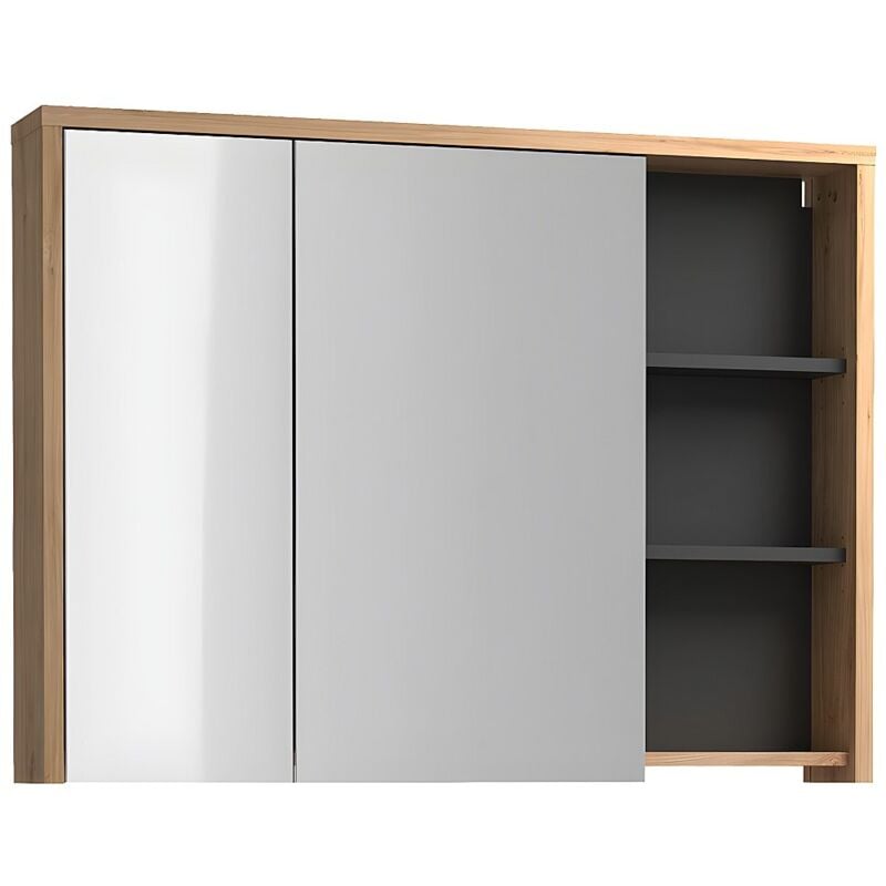 Armoire murale de salle de bain coloris naturel - 100 cm - PURNAL