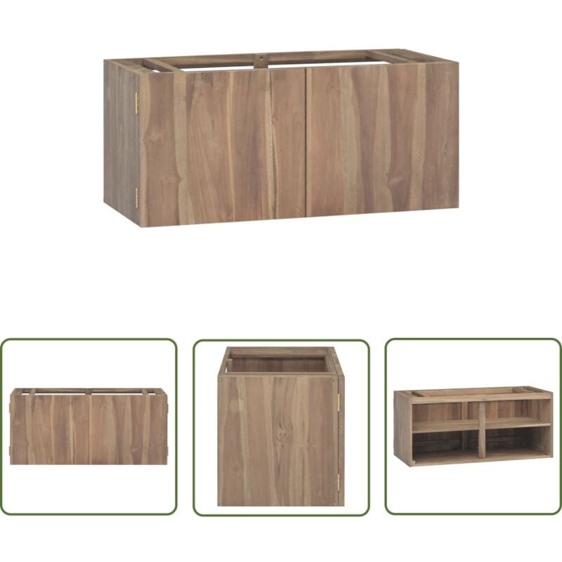 Maison Chic - The Living Store Armoire murale de salle de bain 90x39x40 cm Bois de teck massif - Meuble De Salle De Bain - Armoire Murale - Armoire