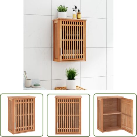 Armoire murale de salle de bain Meuble de salle de bain 42x23x60cm Bois massif de noyer 45629