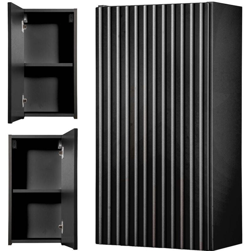 [en.casa] - Armoire murale de salle de bain Newport 30 x 57 x 19 cm noir