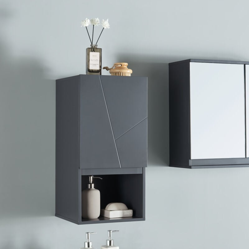 [en.casa] - Armoire murale de salle de bain Overath 60 x 30 x 30 cm gris