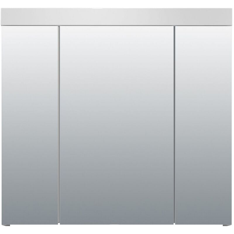 Epikasa - Armoire Murale de Salle de Bain avec Miroir Devon, Panneau Aggloméré Mélaminé, Blanc, 80x75x16 cm