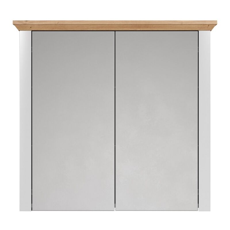 Epikasa - Armoire Murale de Salle de Bain avec Miroir Landside, Panneau Aggloméré Mélaminé, Verre, Blanc, 78x73x24 cm