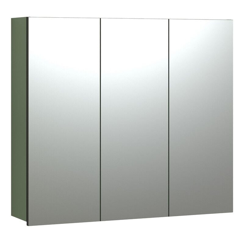 Epikasa - Armoire Murale de Salle de Bain avec Miroir Pure, Panneau Aggloméré Mélaminé, Verre, Vert, 90x80x20 cm