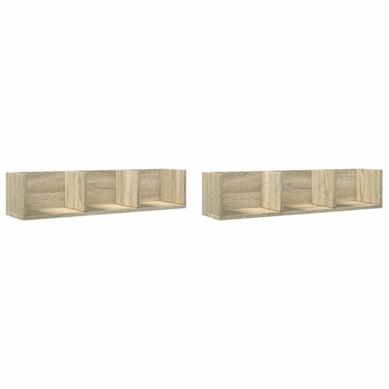 Vidaxl - Armoires murales 2pcs chêne sonoma 75x18x16,5cm bois ingénierie