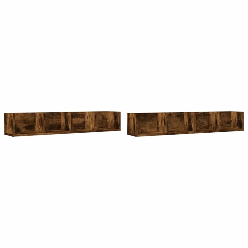 Vidaxl - Armoires murales 2pcs chêne fumé 99x18x16,5cm bois d'ingénierie