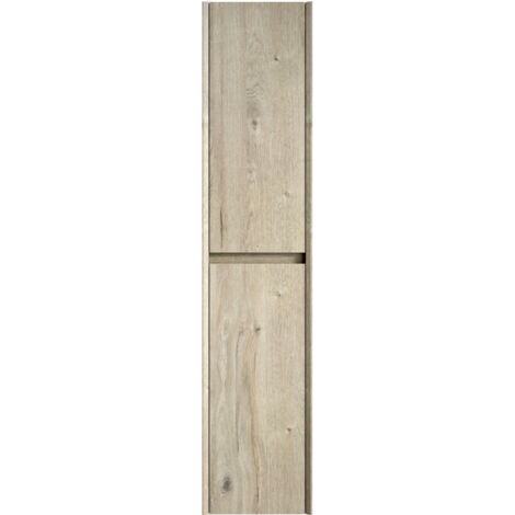 Armoire murale étroite 140 cm salle de bain,double porte avec étagères internes,pour petits espaces,salon et buanderie,finition chêne crème.
