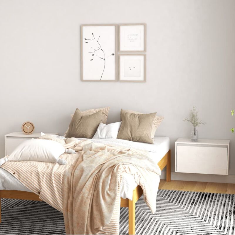 Vidaxl - Armoires murales 2 pcs Blanc 60x30x35 cm Bois de pin massif