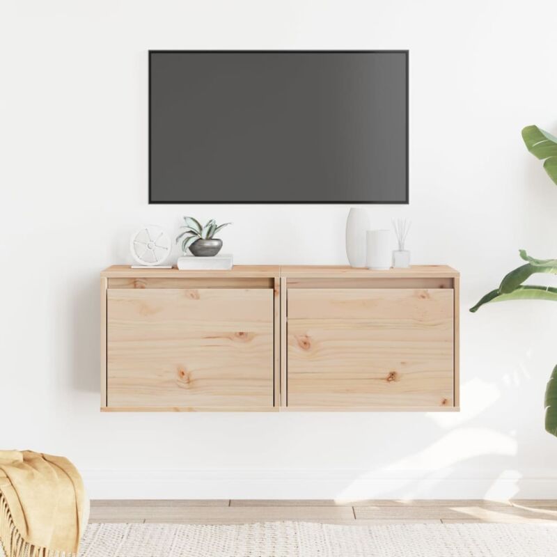 Vidaxl - Armoires murales 2 pcs 45x30x35 cm Bois de pin massif
