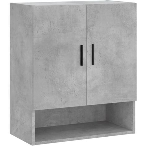 Armoire murale gris béton 60x31x70 bois d'ingénierie