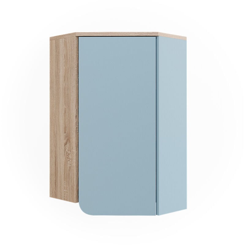 Vicco - Armoire murale Karen, Bleu-gris, 50x75cm avec porte et compartiments ouverts