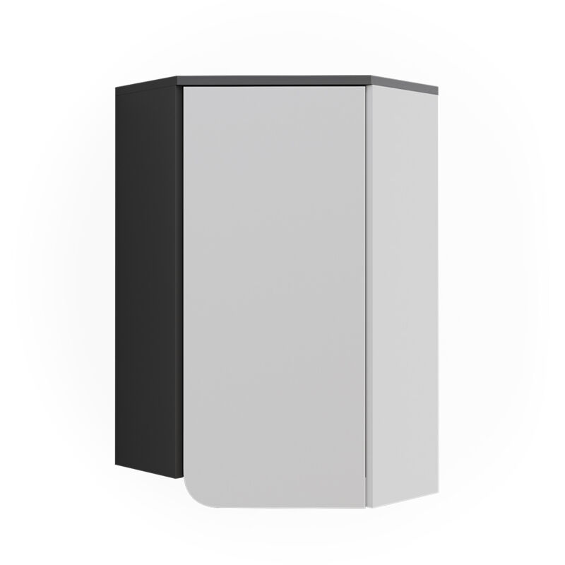 Vicco - Armoire suspendue d'angle Karen, Anthracite/blanc, 60x75cm avec porte