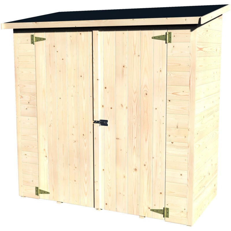 Remise bois albecove 167x80 cm - Surface utile : 1,34 m² - Épaisseur : 12 mm - Couleur : Naturel