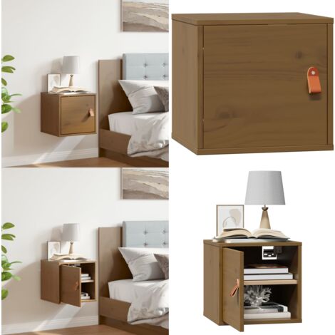 Armoire murale Marron miel 31,5x30x30 cm Bois de pin massif - Meuble Mural - Armoire Murale - Rangement Mural - Étagère Murale - Bibliothèque Murale - Home & Living