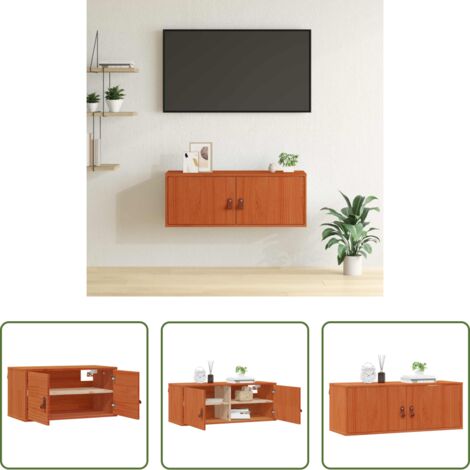 Armoire murale -  Meuble mural Cire marron 80 x 30 x 30 cm Bois de pin massif
