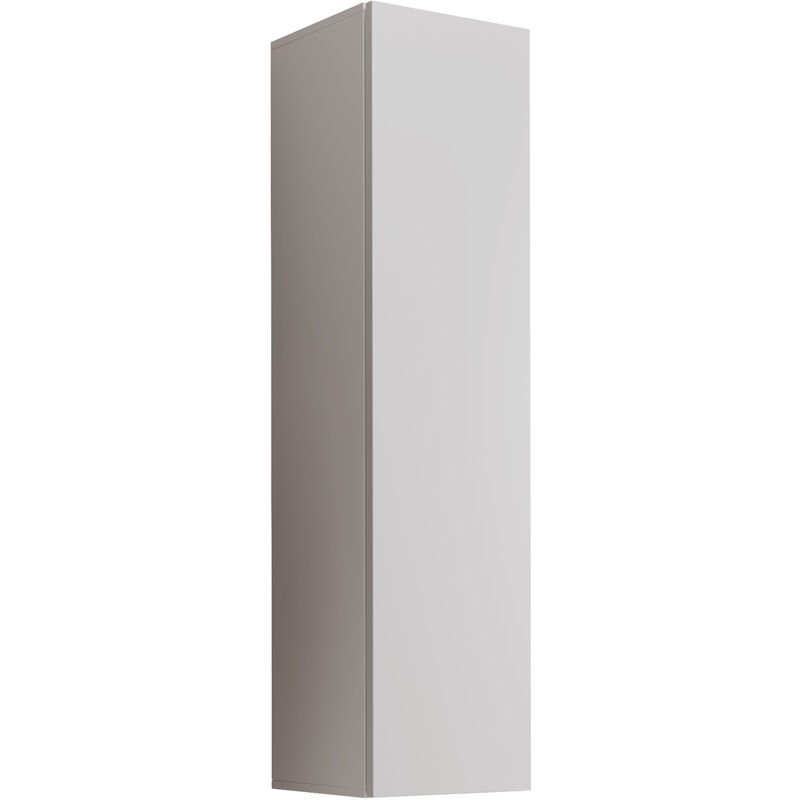 Lettiemobili - Armoire murale 1 porte Meuble de Rangement 30x120x30cm 3 compartiments Modèle Berit 30x120 Blanc Finition brillante