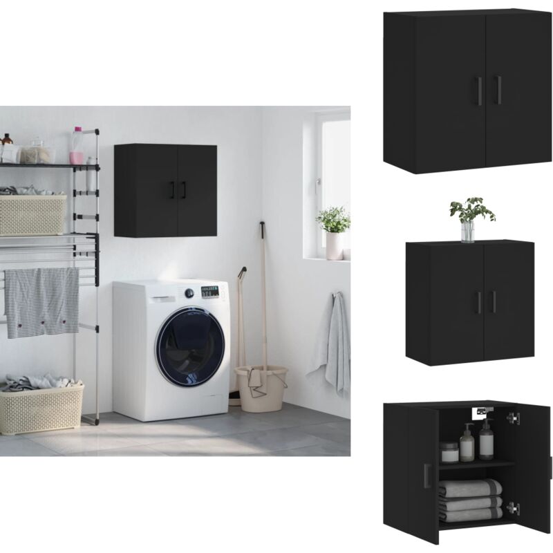 Vidaxl - Armoire murale noir 60x31x60 cm bois d'ingénierie - Armoire Murale - Meuble Mural - Rangement Mural - Placard Suspendu - Étagère Murale