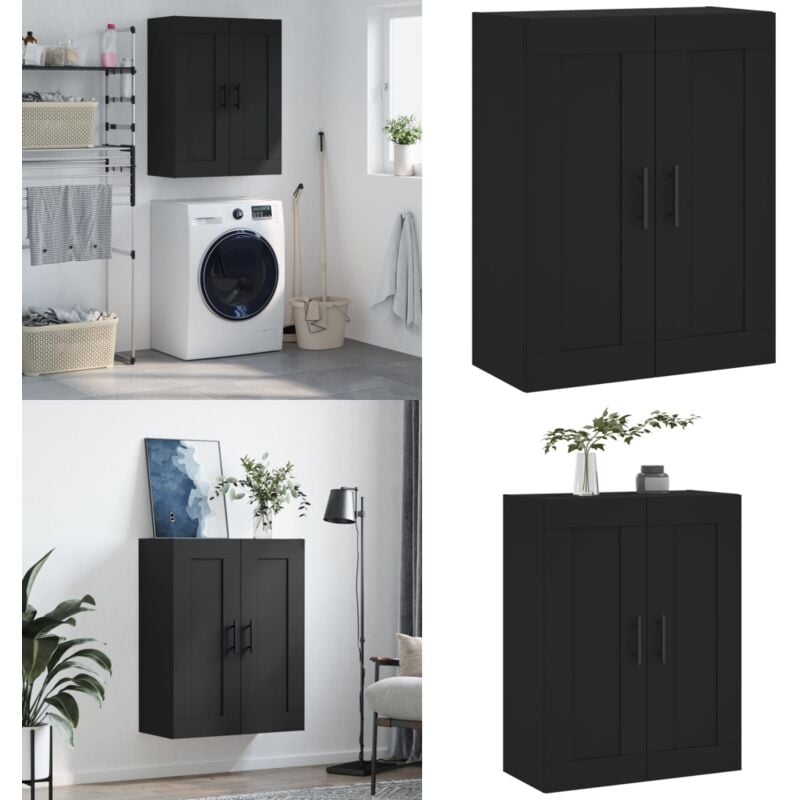 Vidaxl - Armoire murale noir 69,5x34x90 cm bois d'ingénierie - Armoire Murale - Meuble De Rangement - Armoire Suspendu - Buffet - Commode - Home &