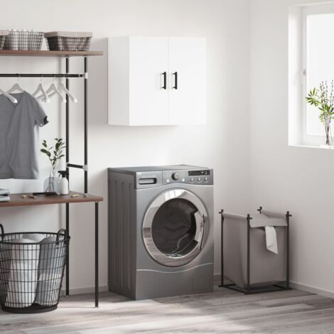 Armoire murale, Placard de Rangement Toilettes, Meuble Haut de Salle de Bain blanc 60x31x60 cm bois d'ingénierie LKOWF72192