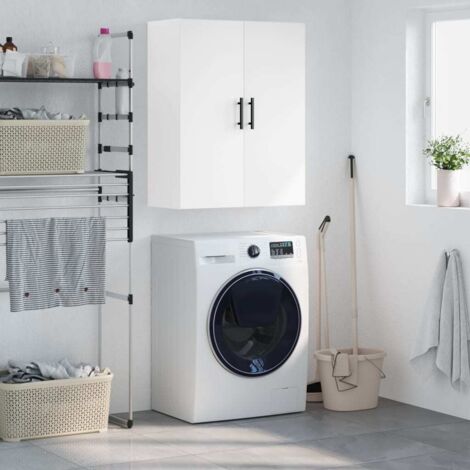 Armoire murale, Placard de Rangement Toilettes, Meuble Haut de Salle de Bain blanc 69,5x34x90 cm LKOWF72333