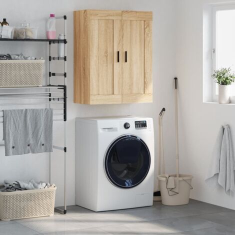 Armoire murale, Placard de Rangement Toilettes, Meuble Haut de Salle de Bain chêne so69,5x34x90 cm bois d'ingénierie LKOWF85576