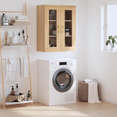 Armoire murale, Placard de Rangement Toilettes, Meuble Haut de Salle de Bain chêne so69,5x34x90 cm LKOWF43444