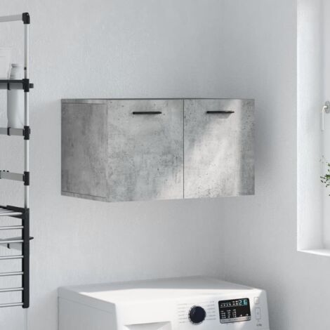 Armoire murale, Placard de Rangement Toilettes, Meuble Haut de Salle de Bain Gris béton 60x36,5x35 cm Bois d'ingénierie LKOWF94713