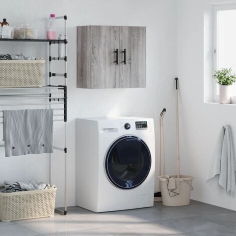 Armoire murale, Placard de Rangement Toilettes, Meuble Haut de Salle de Bain sogris 60x31x60 cm bois d'ingénierie LKOWF75921